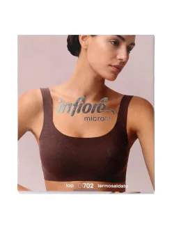 Infiore MICROFIT 01702 Reggiseno top donna imbottito senza ferretto COPPA B - moro