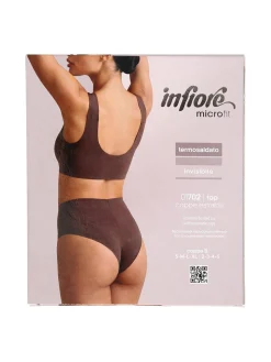 Infiore MICROFIT 01702 Reggiseno top donna imbottito senza ferretto COPPA B - moro