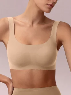 Infiore MICROFIT 01702 Reggiseno top donna imbottito senza ferretto COPPA B - beige