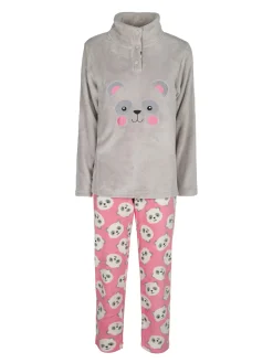 Infiore Pigiama donna in coral con stampa panda