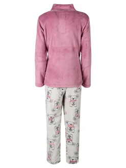 Infiore Pigiama donna koala in pile coral - rosa