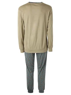 Infioreuomo OASI Pigiama lungo da uomo in cotone jersey - sabbia