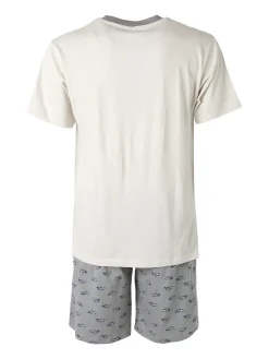 Infioreuomo Pigiama corto da uomo in cotone - beige