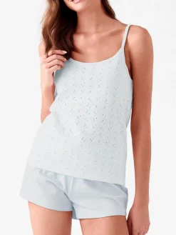 Infiore YOUNG Pigiama corto da donna in cotone con spalline sottili e shorts - ghiaccio