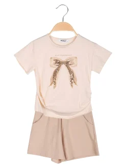 Injuly Completo corto da bambina 2 pezzi con t-shirt e shorts
