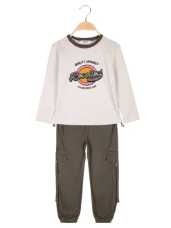 Injuly Completo 2 pezzi da bambina maglietta + pantaloni con tasconi