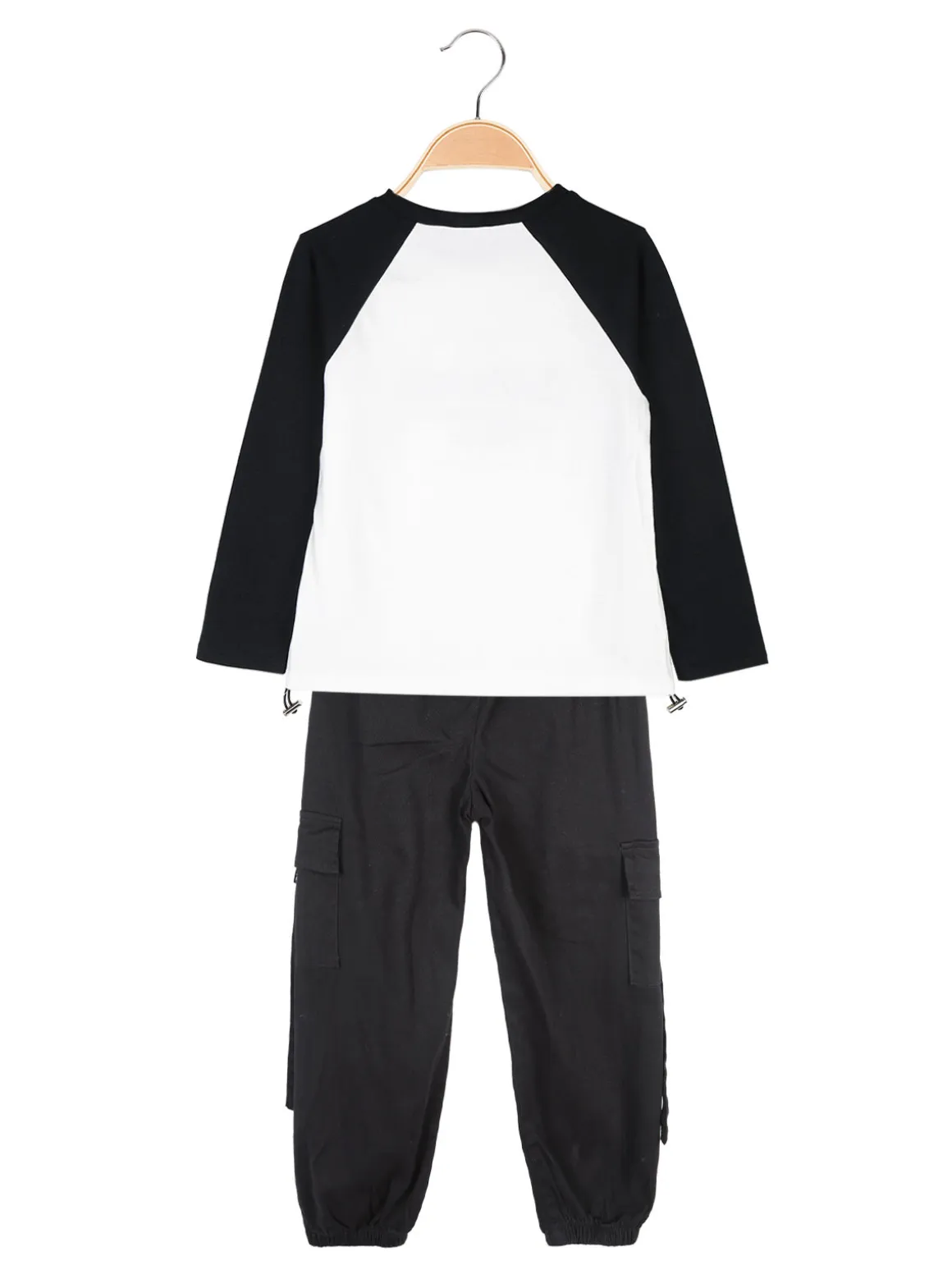 Injuly Completo 2 pezzi da ragazza maglietta + pantaloni con tasconi