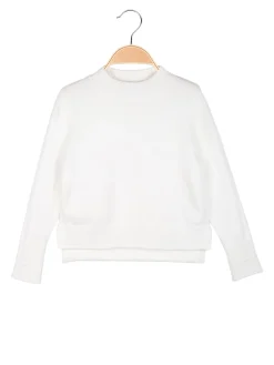Injuly Maglione da bambina accollato - bianco