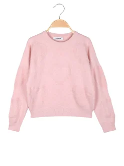 Injuly Maglione da bambina cuori - rosa
