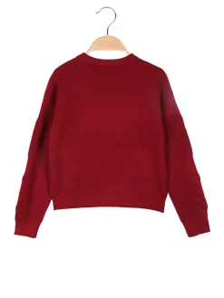 Injuly Maglione da bambina cuori - bianco