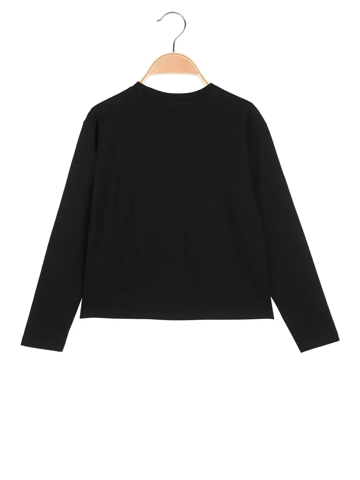 Injuly T-shirt da bambina in cotone a maniche lunghe con stampa - nero