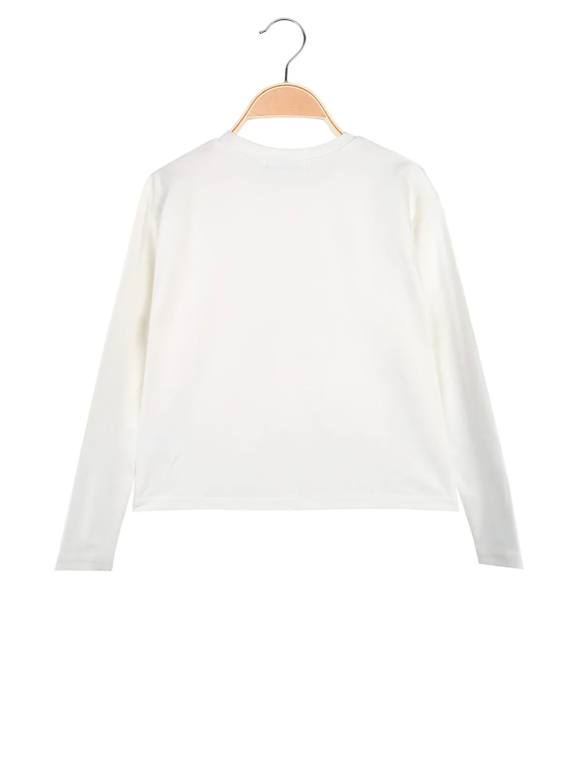 Injuly T-shirt da bambina in cotone a maniche lunghe con stampa - bianco