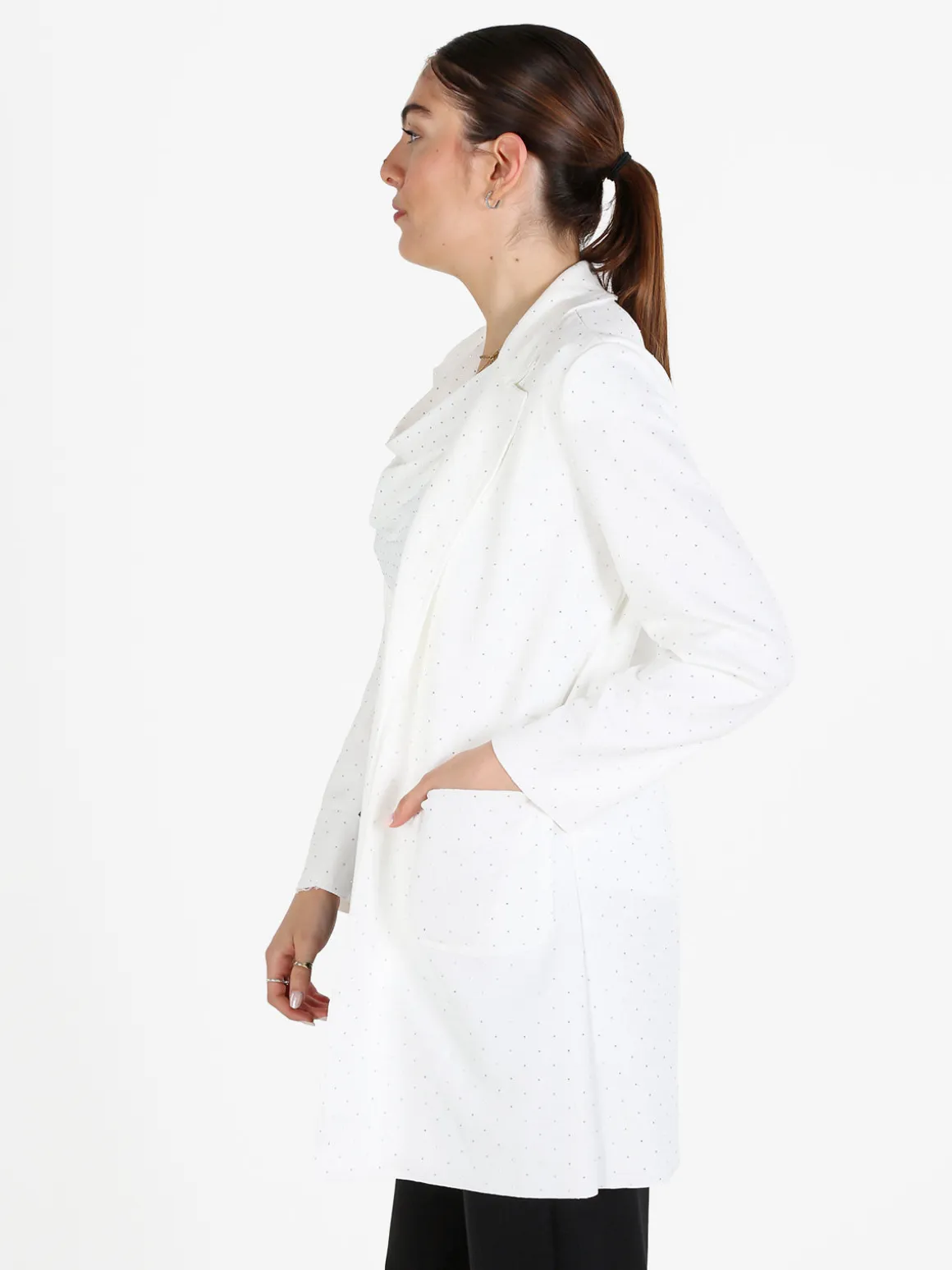 Insta Firenze Blazer donna oversize con strass