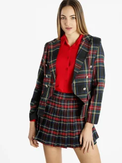 Insta Firenze Blazer scozzese da donna a doppiopetto