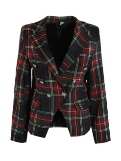 Insta Firenze Blazer scozzese da donna a doppiopetto