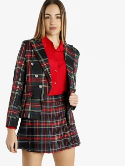 Insta Firenze Blazer scozzese da donna a doppiopetto