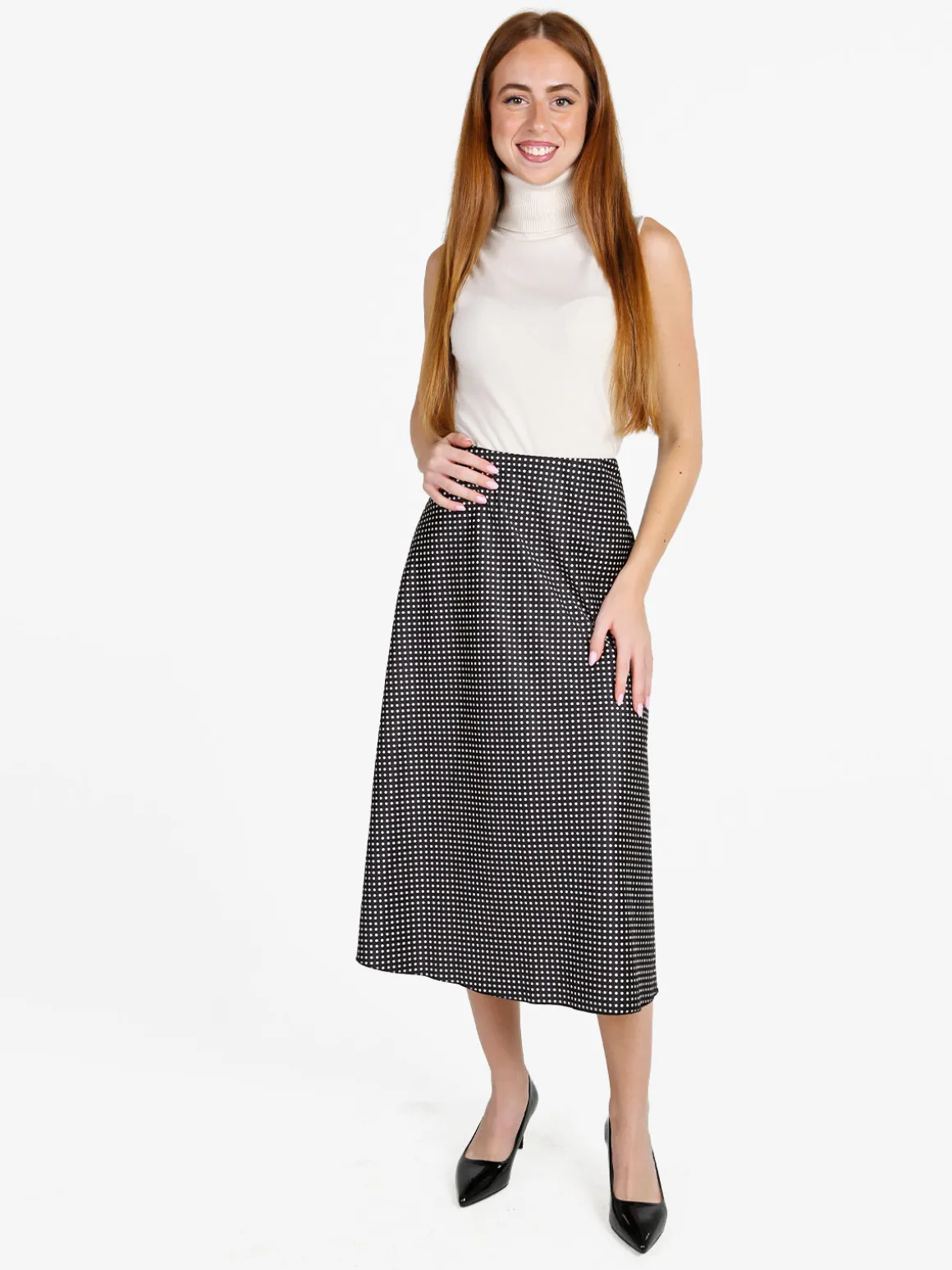 Insta Firenze Gonna midi donna a pois - bordeaux