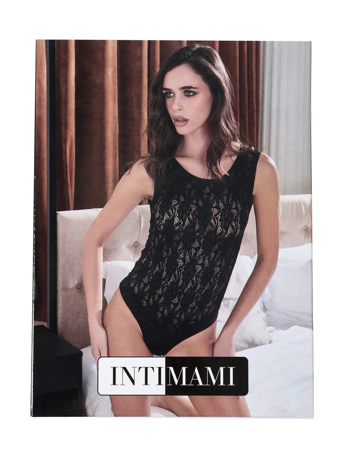 Intimami Body smanicato da donna in pizzo - nero