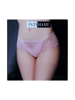 Intimami Brasiliana donna con pizzo in cotone bielastico - nero