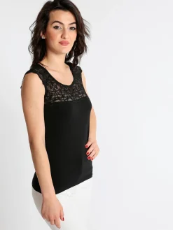 Intimami Canotta a spalla larga con pizzo nero