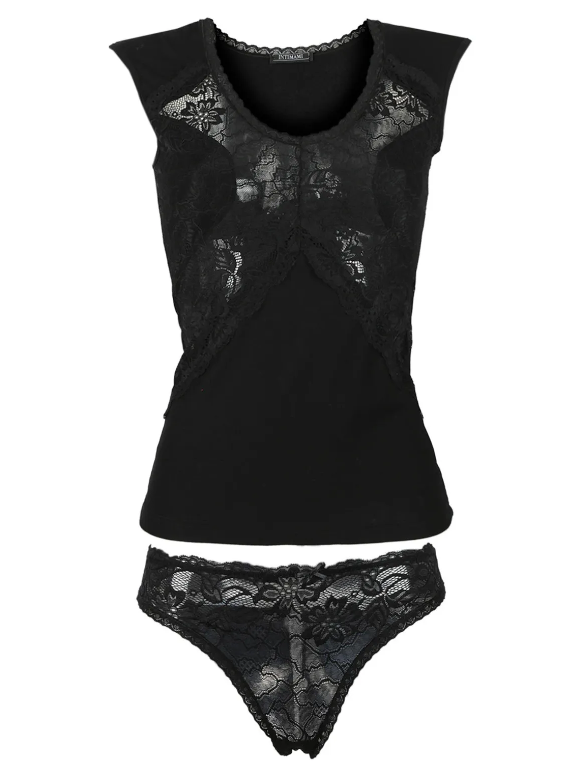 Intimami Coordinato intimo donna nero con pizzo