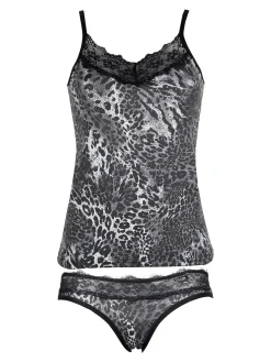 Intimami Coordinato intimo donna top e slip animalier