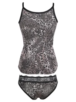 Intimami Coordinato intimo donna top e slip animalier