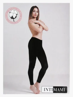 Intimami Leggings donna in cotone bielastico