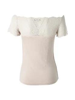 Intimami Maglia donna a maniche corte con pizzo - nudo