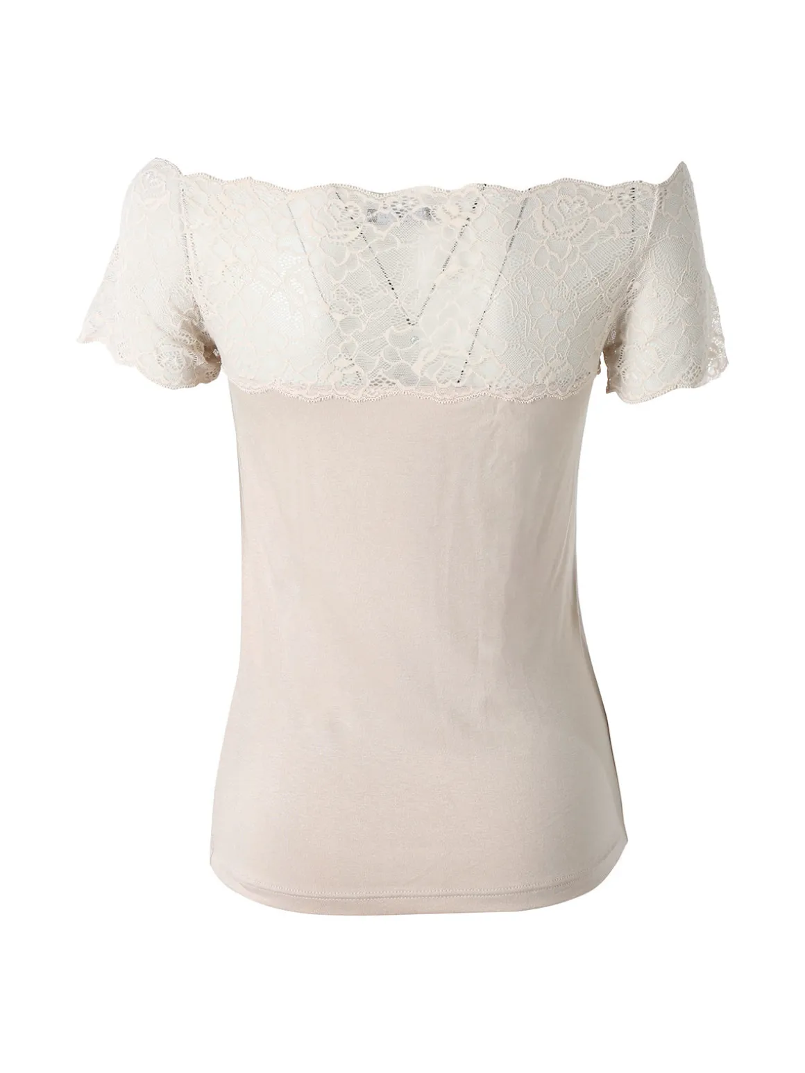 Intimami Maglia donna a maniche corte con pizzo - nudo