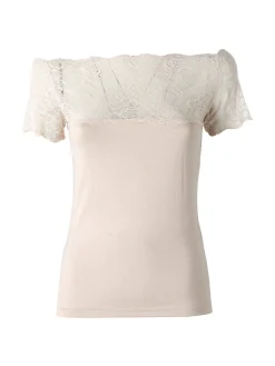 Intimami Maglia donna a maniche corte con pizzo - nudo