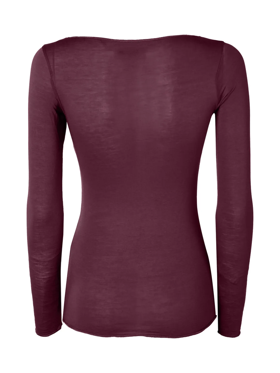Intimami Maglia donna a maniche lunghe in misto lana con scollo a barca - bordeaux