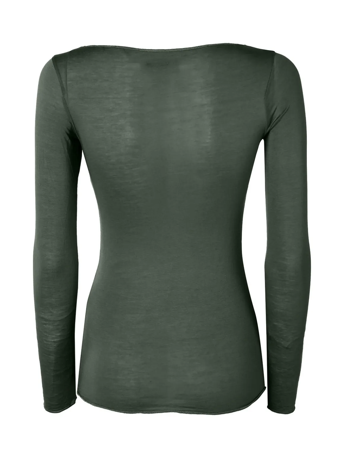 Intimami Maglia donna a maniche lunghe in misto lana con scollo a barca - verde