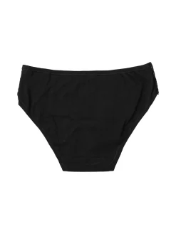 Intimami Slip donna in cotone bielastico con pizzo - nero