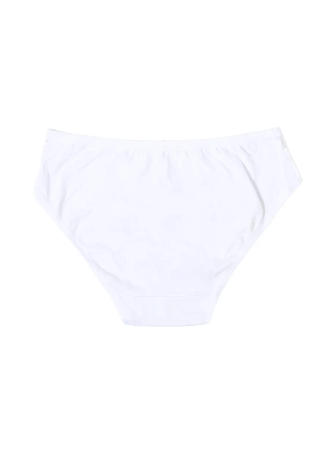 Intimami Slip donna in cotone bielastico con pizzo - bianco