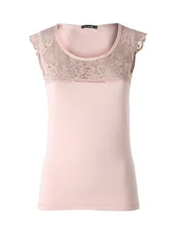 Intimami Top donna a spalla larga con scollo in pizzo - rosa