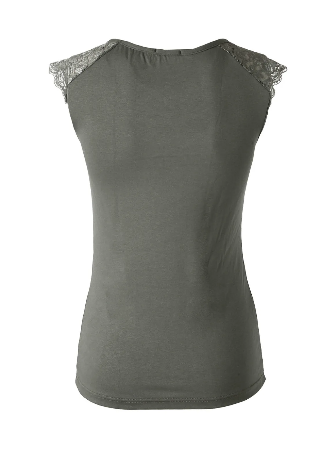 Intimami Top donna a spalla larga con scollo in pizzo - verde