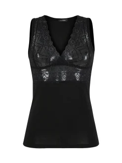 Intimami Top donna a spalla larga con pizzo in cotone bielastico
