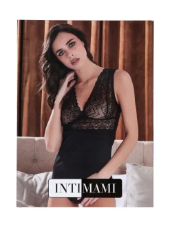 Intimami Top donna a spalla larga con pizzo in cotone bielastico
