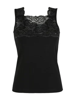 Intimami Top donna a spalla larga con pizzo in cotone bielastico