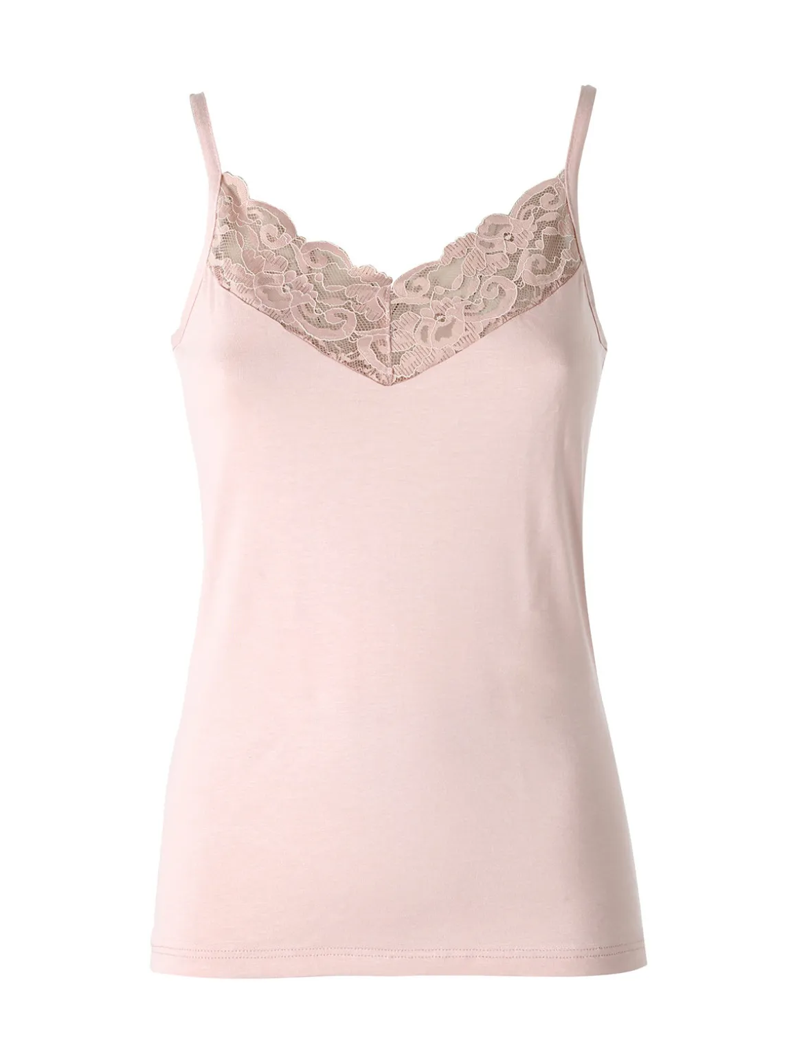 Intimami Top donna con spalline sottili e scollo in pizzo - rosa