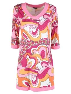 Intimami Vestitino donna con maniche a 3/4 e scollo a V