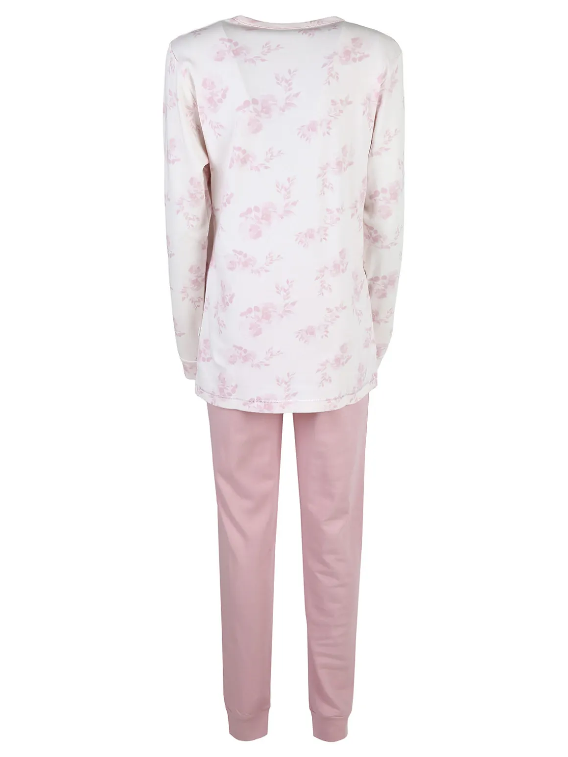 Irge Pigiama donna floreale in cotone interlock - rosa
