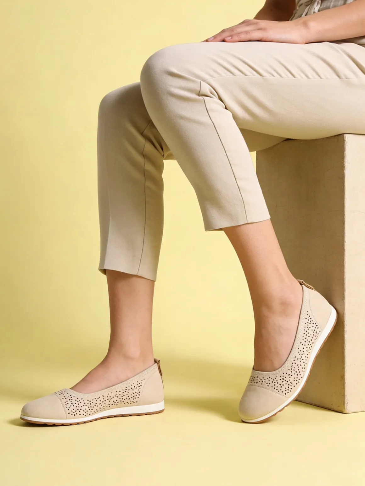 Italian Style Ballerine donna traforate - beige