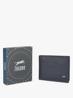 Jaguar Portafoglio da uomo in pelle con logo - blu