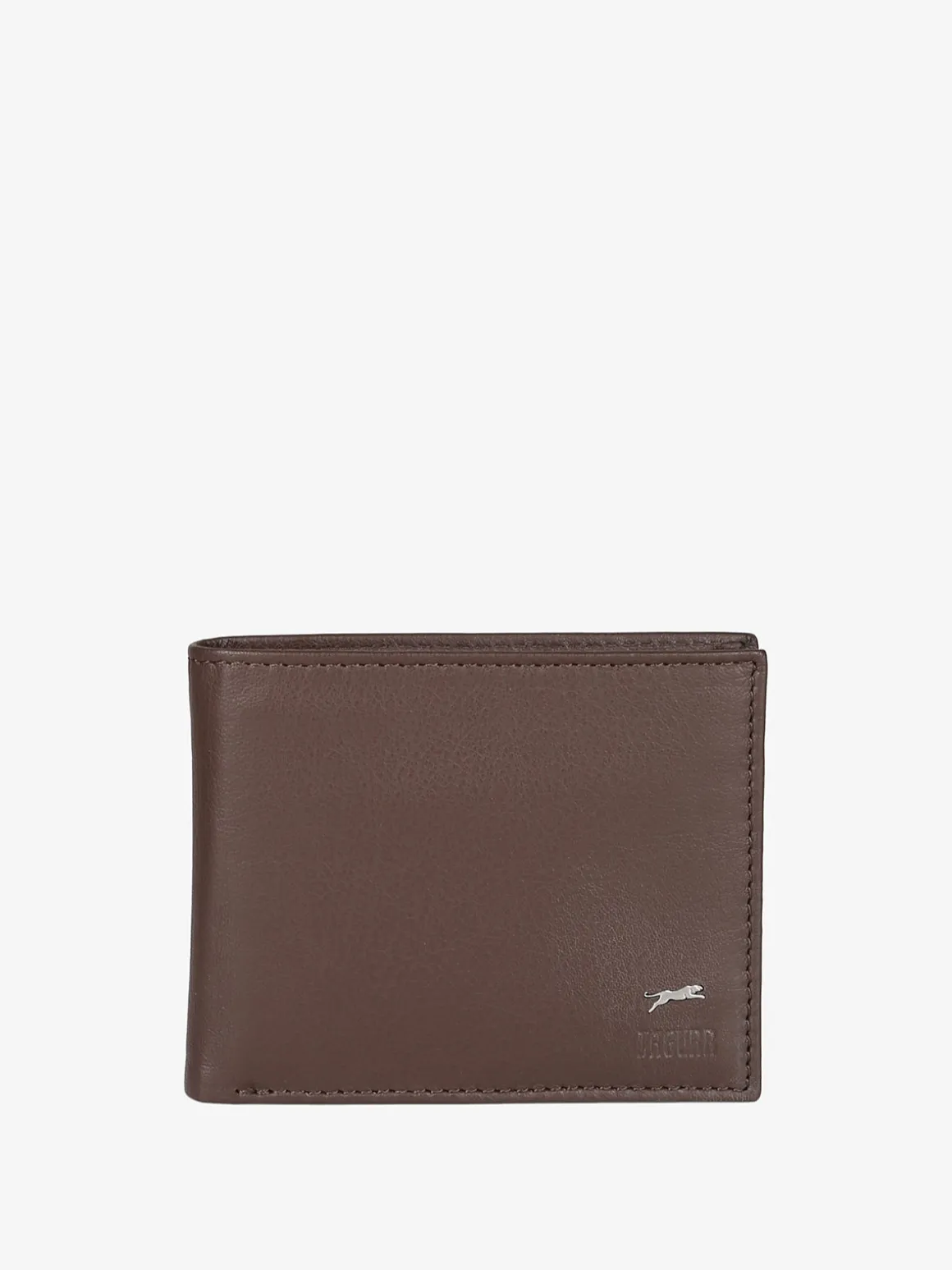 Jaguar Portafoglio da uomo in pelle con logo - moro