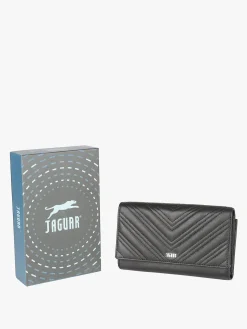 Jaguar Portafoglio rettangolare in pelle da donna - nero