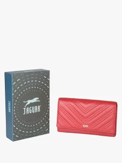 Jaguar Portafoglio rettangolare in pelle da donna - rosso
