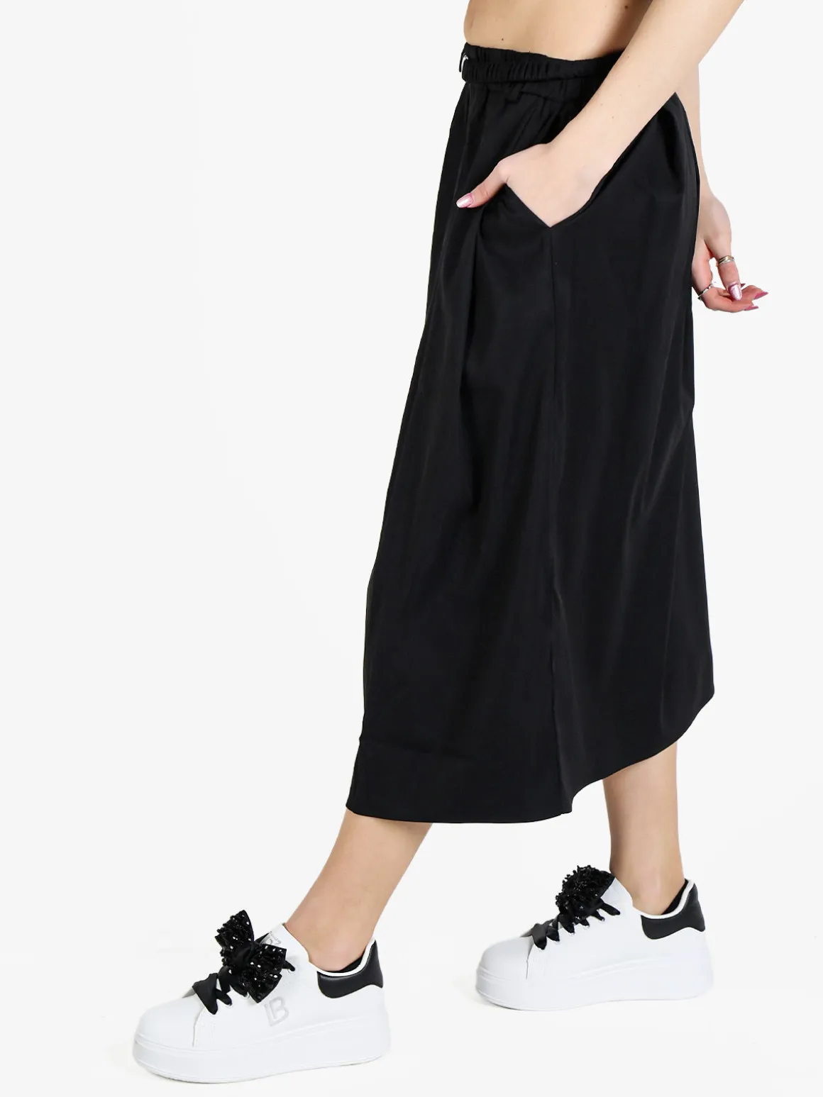 Jeans Louise Francoise Gonna donna midi a vita alta con cintura in vita
