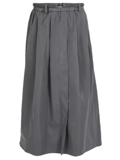 Jeans Louise Francoise Gonna donna midi a vita alta con cintura in vita